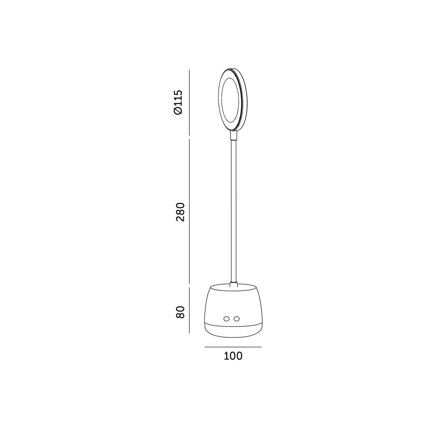 LED Stmívatelná flexibilní nabíjecí stolní lampa LUSIA LED/5W/5V 3000/4000K 1200 mAh černá