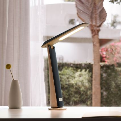 LED Stmívatelná nabíjecí stolní lampa TOP LED/4W/5V 1800 mAh 3000/4000/5000K hnědá/černá