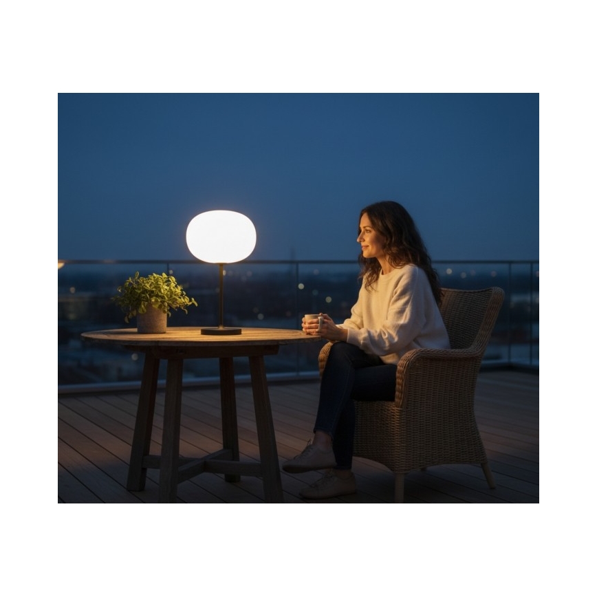 LED Stmívatelná nabíjecí venkovní stolní lampa VENEZIA LED/2W/5V 2700K IP54 4000 mAh černá