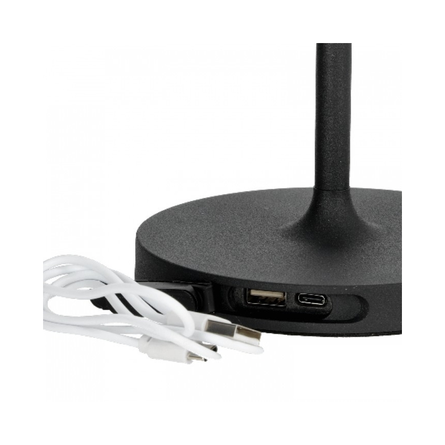 LED Stmívatelná nabíjecí venkovní stolní lampa VENEZIA LED/2W/5V 2700K IP54 4000 mAh černá