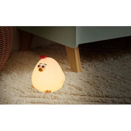 LED Stmívatelné nabíjecí dětské noční světlo LED/1W/5V 3000K 800 mAh kuře