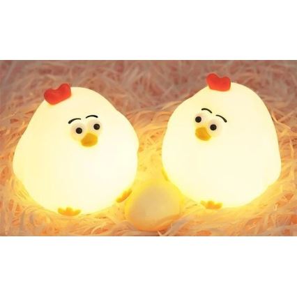 LED Stmívatelné nabíjecí dětské noční světlo LED/1W/5V 3000K 800 mAh kuře