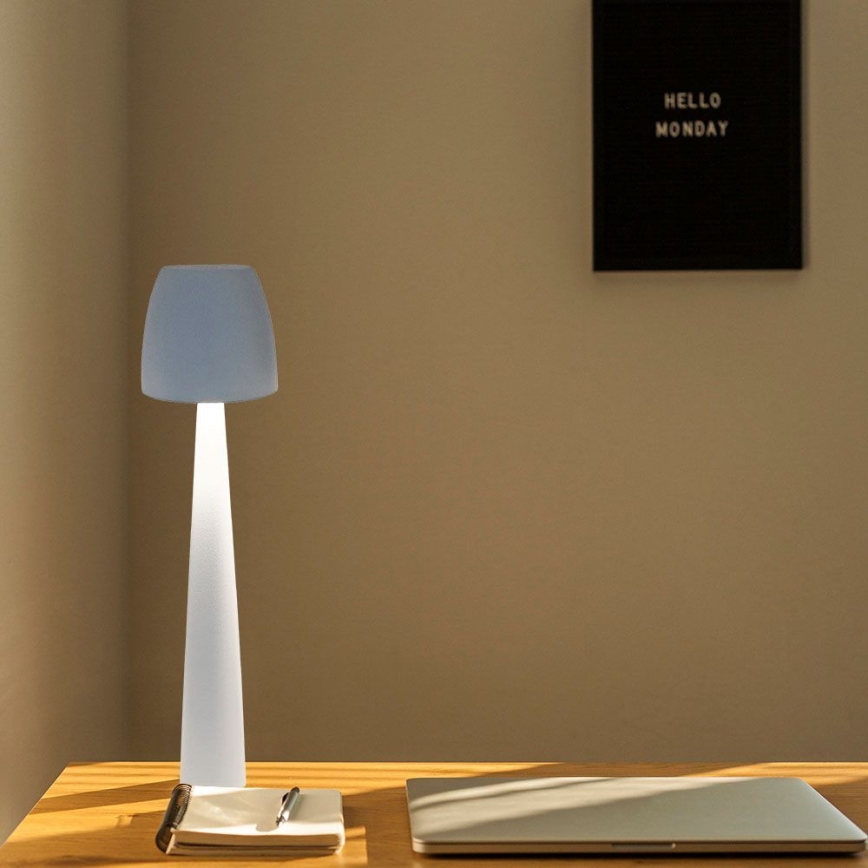 LED Stmívatelná nabíjecí dotyková stolní lampa LED/3W/5V 3000-6000K 1800 mAh bílá