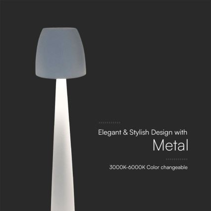 LED Stmívatelná nabíjecí dotyková stolní lampa LED/3W/5V 3000-6000K 1800 mAh bílá