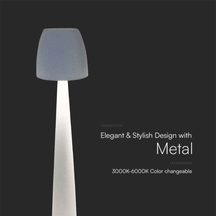 LED Stmívatelná nabíjecí dotyková stolní lampa LED/3W/5V 3000-6000K 1800 mAh bílá