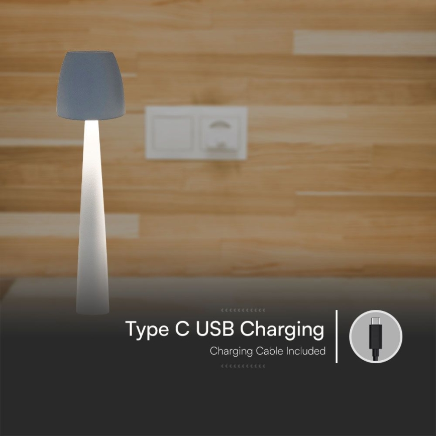 LED Stmívatelná nabíjecí dotyková stolní lampa LED/3W/5V 3000-6000K 1800 mAh bílá