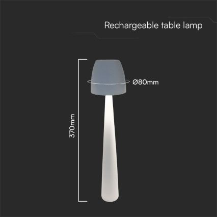 LED Stmívatelná nabíjecí dotyková stolní lampa LED/3W/5V 3000-6000K 1800 mAh bílá