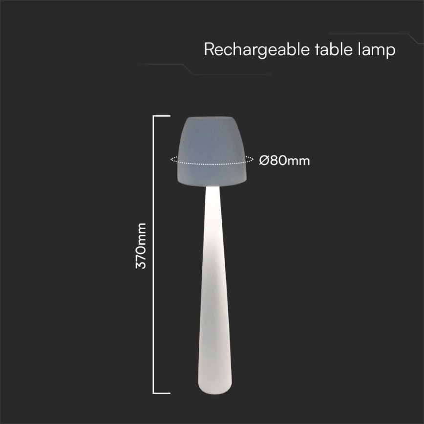 LED Stmívatelná nabíjecí dotyková stolní lampa LED/3W/5V 3000-6000K 1800 mAh bílá