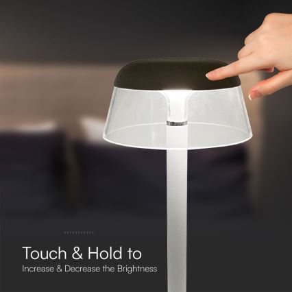 LED Stmívatelná nabíjecí dotyková stolní lampa LED/3W/5V 3000-6000K 1800 mAh bílá