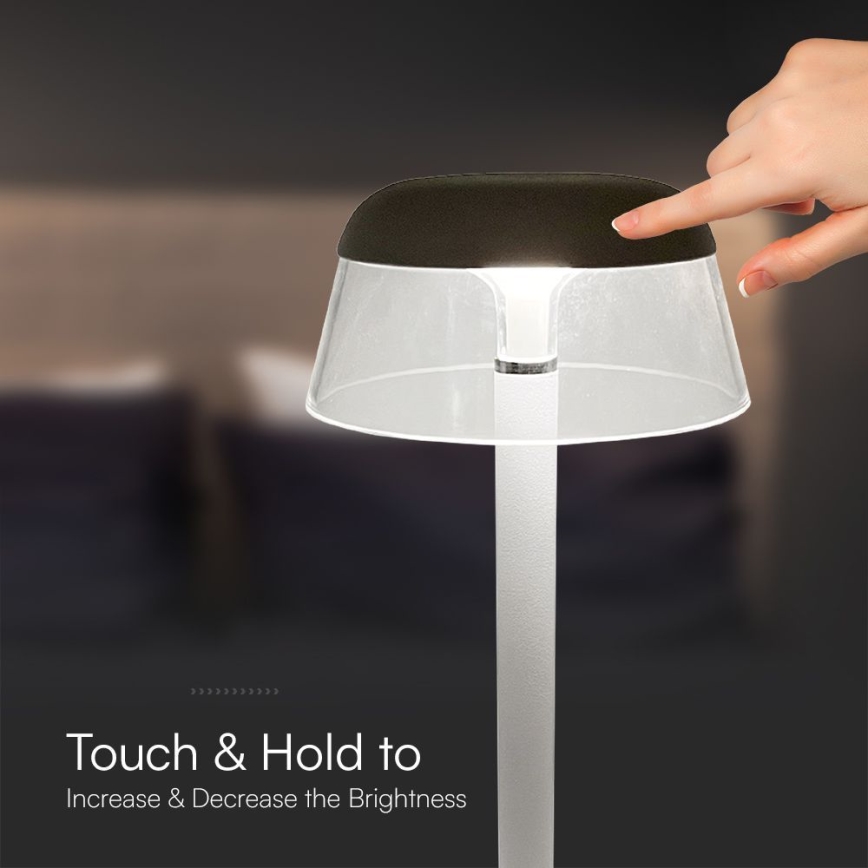 LED Stmívatelná nabíjecí dotyková stolní lampa LED/3W/5V 3000-6000K 1800 mAh bílá
