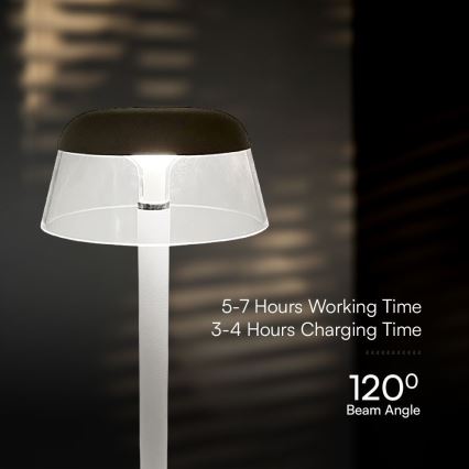 LED Stmívatelná nabíjecí dotyková stolní lampa LED/3W/5V 3000-6000K 1800 mAh bílá