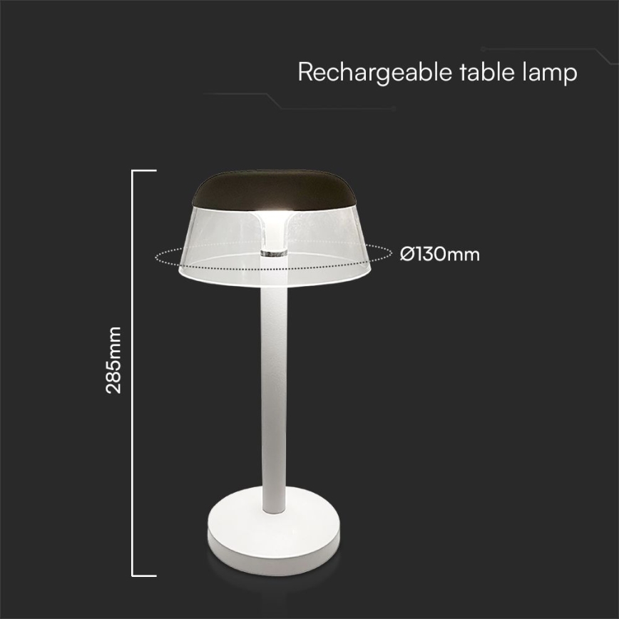 LED Stmívatelná nabíjecí dotyková stolní lampa LED/3W/5V 3000-6000K 1800 mAh bílá