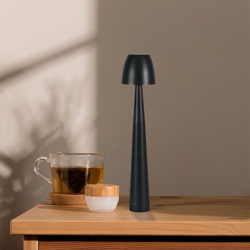 LED Stmívatelná nabíjecí dotyková stolní lampa LED/3W/5V 3000-6000K 1800 mAh černá