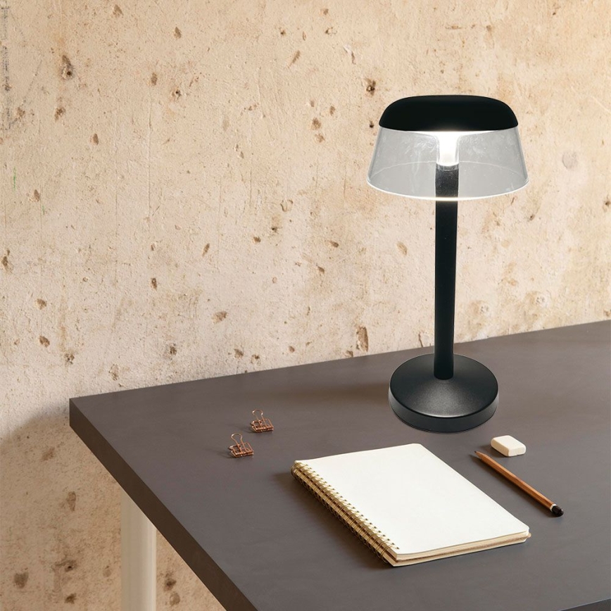 LED Stmívatelná nabíjecí dotyková stolní lampa LED/3W/5V 3000-6000K 1800 mAh černá