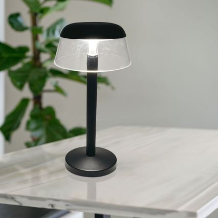 LED Stmívatelná nabíjecí dotyková stolní lampa LED/3W/5V 3000-6000K 1800 mAh černá