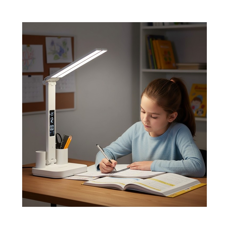 LED Stmívatelná nabíjecí stolní lampa NOBLITE P LED/5W/5V 3000/4000/6000K 2200 mAh bílá