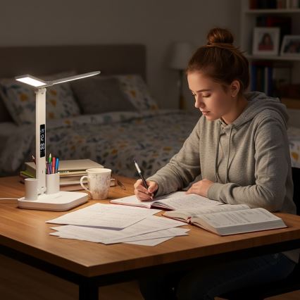 LED Stmívatelná nabíjecí stolní lampa NOBLITE P LED/5W/5V 3000/4000/6000K 2200 mAh bílá