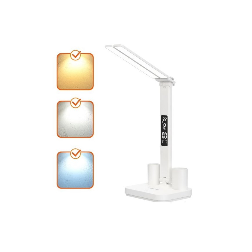LED Stmívatelná nabíjecí stolní lampa NOBLITE P LED/5W/5V 3000/4000/6000K 2200 mAh bílá