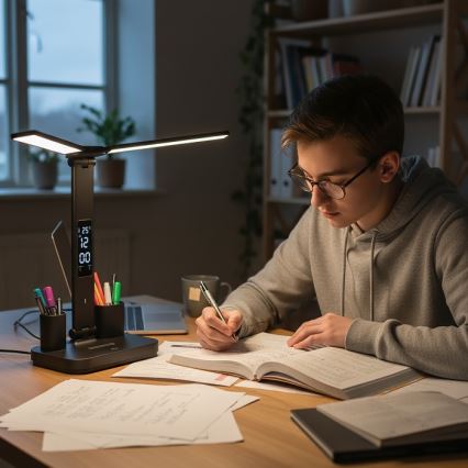 LED Stmívatelná nabíjecí stolní lampa NOBLITE P LED/5W/5V 3000/4000/6000K 2200 mAh černá