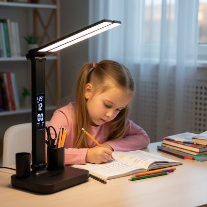 LED Stmívatelná nabíjecí stolní lampa NOBLITE P LED/5W/5V 3000/4000/6000K 2200 mAh černá