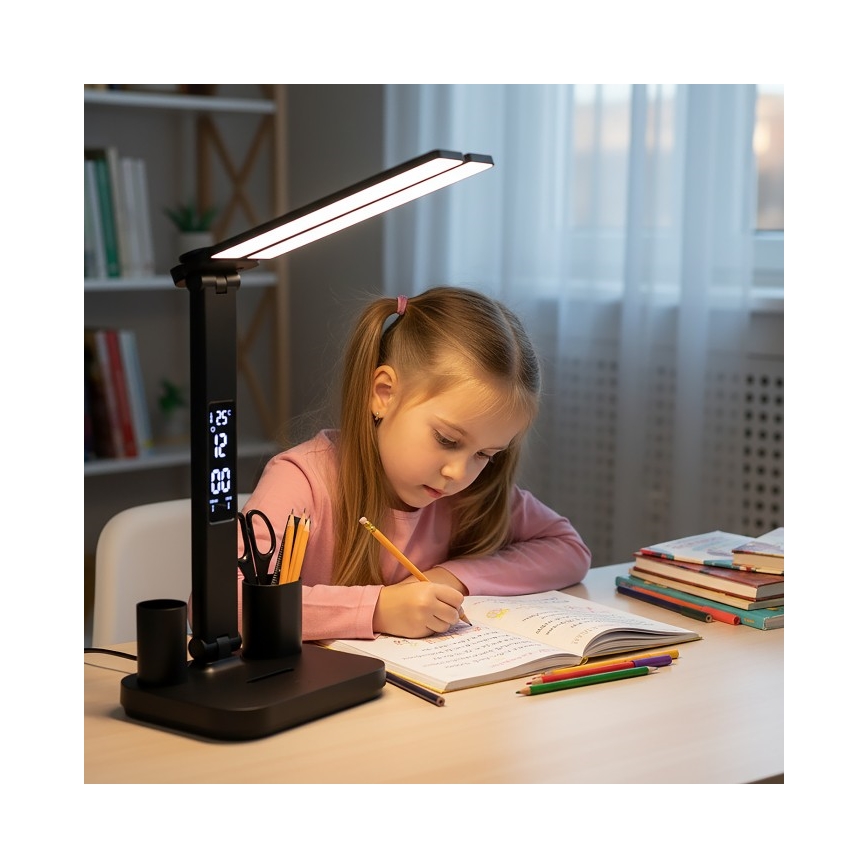 LED Stmívatelná nabíjecí stolní lampa NOBLITE P LED/5W/5V 3000/4000/6000K 2200 mAh černá