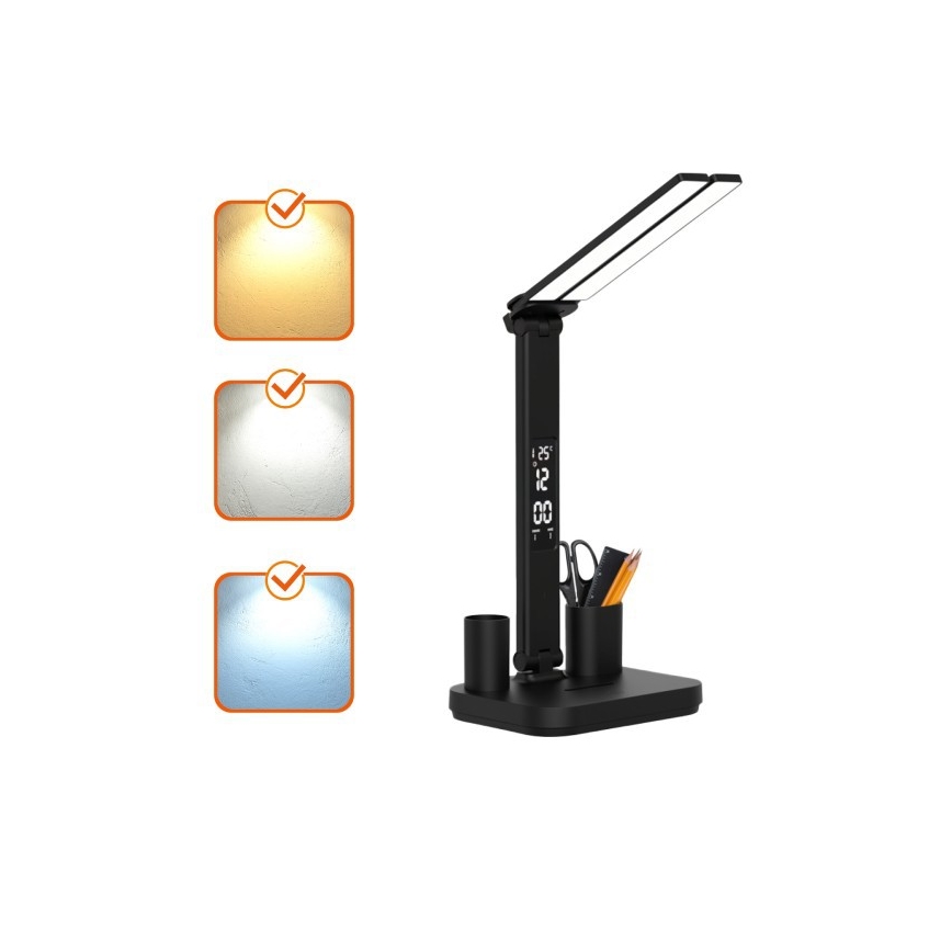 LED Stmívatelná nabíjecí stolní lampa NOBLITE P LED/5W/5V 3000/4000/6000K 2200 mAh černá