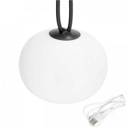 LED Stmívatelné nabíjecí venkovní svítidlo VENEZIA LED/1,5W/5V 2500K IP54 2600 mAh černá