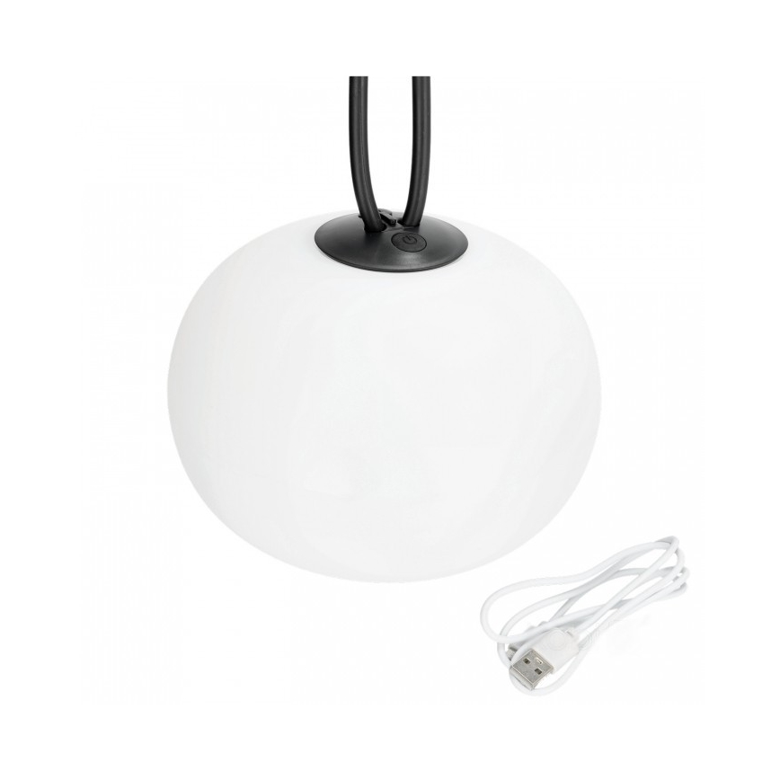LED Stmívatelné nabíjecí venkovní svítidlo VENEZIA LED/1,5W/5V 2500K IP54 2600 mAh černá