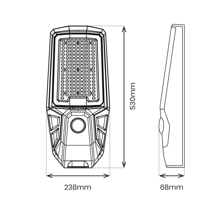 LED Stmívatelná pouliční lampa se senzorem a solárním panelem KOBRA LED/400W/3,2V 24000 mAh IP65 antracit + dálkové ovládání