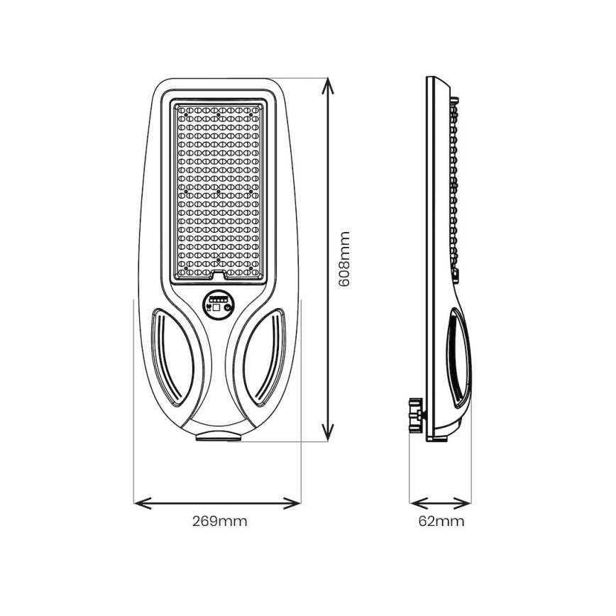 LED Stmívatelná solární pouliční lampa se senzorem VENICE LED/200W/3,2V 12000 mAh IP65 černá + dálkové ovládání