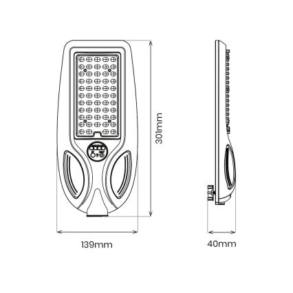LED Stmívatelná solární pouliční lampa se senzorem VENICE LED/50W/3,2V 4000 mAh IP65 černá + dálkové ovládání