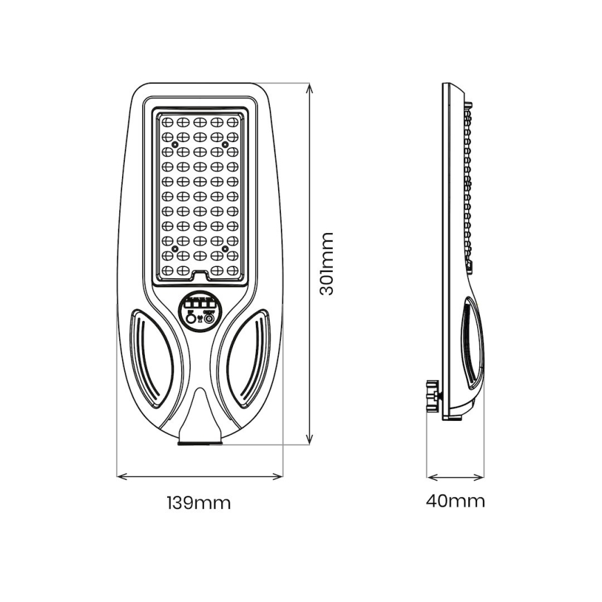 LED Stmívatelná solární pouliční lampa se senzorem VENICE LED/50W/3,2V 4000 mAh IP65 černá + dálkové ovládání
