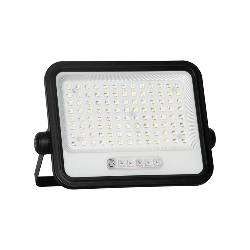 LED Stmívatelný solární reflektor LED/200W/3,2V 2000-8000K IP65 10000 mAh černá + dálkové ovládání