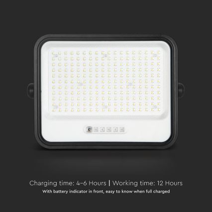 LED Stmívatelný solární reflektor LED/400W/3,2V 2000-8000K IP65 20000 mAh černá + dálkové ovládání