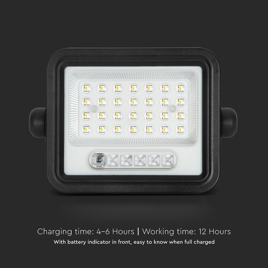 LED Stmívatelný solární reflektor LED/50W/3,2V 2000-8000K IP65 3800 mAh černá + dálkové ovládání