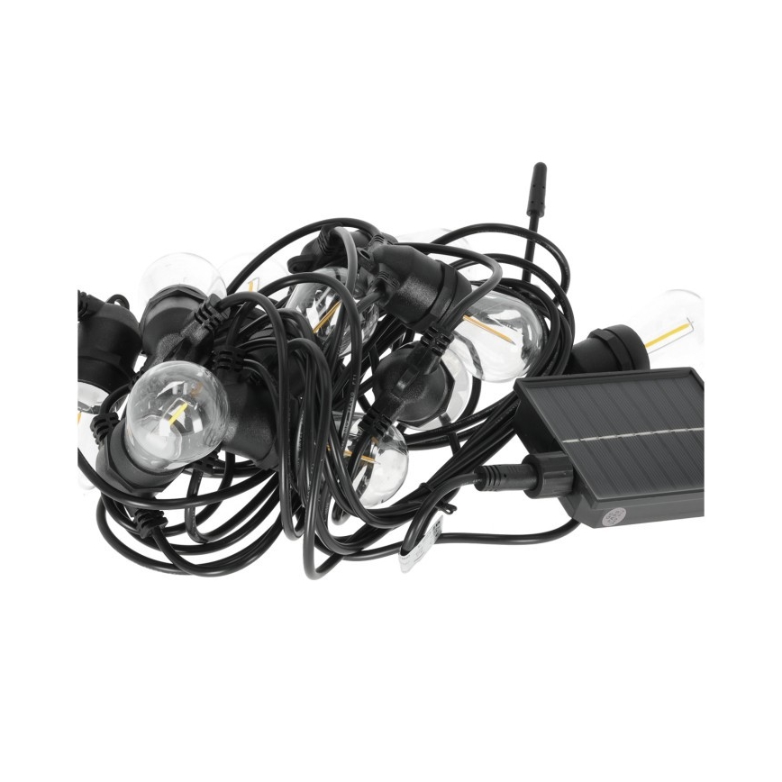 LED Stmívatelný solární dekorační řetěz STARLIGHT NEO 20xE27/3,7V 2700K IP54 1200 mAh 11,5m + dálkové ovládání