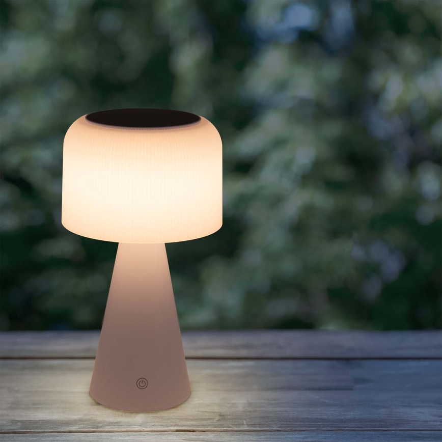 LED Stmívatelná solární dotyková stolní lampa LIMA LED/3,7V 1800 mAh 3000/4000/5000K IP44 bílá
