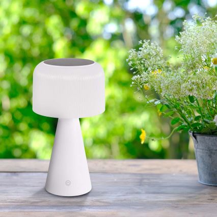 LED Stmívatelná solární dotyková stolní lampa LIMA LED/3,7V 1800 mAh 3000/4000/5000K IP44 bílá