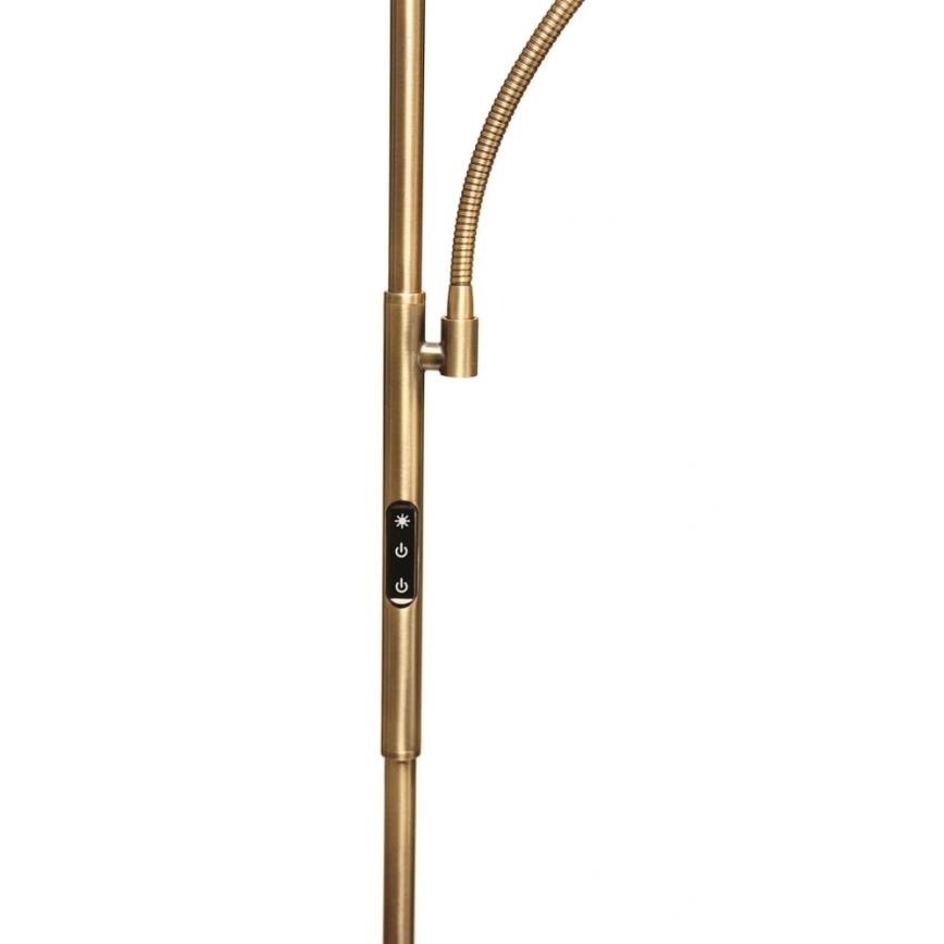 LED Stmívatelná stojací lampa NORA LED/25W/230V 2200/3000/4000K + LED/5W 3000K zlatá + dálkové ovládání