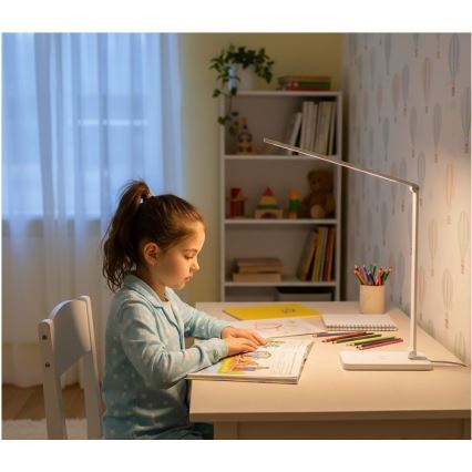 LED Stmívatelná stolní lampa s bezdrátovým nabíjením QI NOBLITE Q LED/7W/230V 3000/4000/6500K bílá