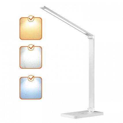 LED Stmívatelná stolní lampa s bezdrátovým nabíjením QI NOBLITE Q LED/7W/230V 3000/4000/6500K bílá