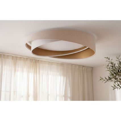 LED Stmívatelné stropní svítidlo SMART GALAXY MODERN LED/24W/230V 3000-6500K pr. 55 cm béžová/bílá/zlatá + dálkové ovládání
