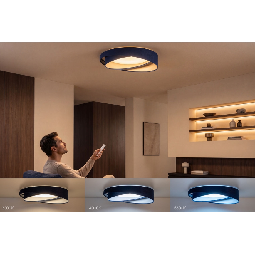 LED Stmívatelné stropní svítidlo SMART GALAXY MODERN LED/24W/230V 3000-6500K pr. 55 cm modrá/stříbrná + dálkové ovládání