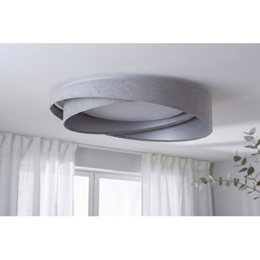 LED Stmívatelné stropní svítidlo SMART GALAXY MODERN LED/24W/230V 3000-6500K pr. 55 cm šedá/stříbrná + dálkové ovládání