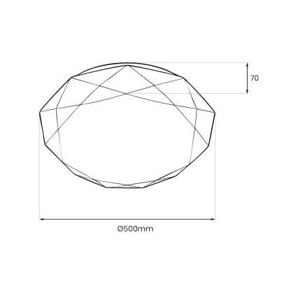 LED Stmívatelné stropní svítidlo HEX LED/72W/230V 3000-6000K pr. 50 cm bílá + dálkové ovládání