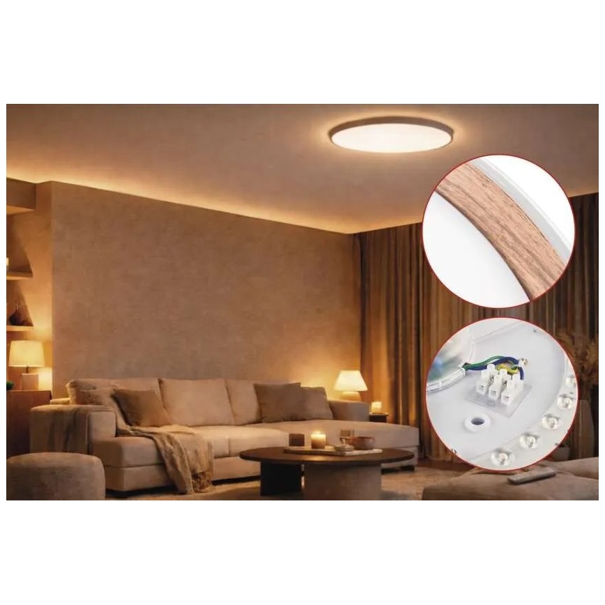 LED Stmívatelné stropní svítidlo ILVI LED/30W/230V 2700-6500K pr. 40 cm bílá/béžová + dálkové ovládání