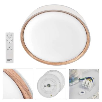 LED Stmívatelné stropní svítidlo ILVI LED/30W/230V 2700-6500K pr. 40 cm bílá/béžová + dálkové ovládání