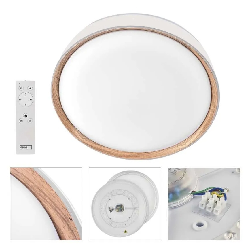 LED Stmívatelné stropní svítidlo ILVI LED/30W/230V 2700-6500K pr. 40 cm bílá/béžová + dálkové ovládání