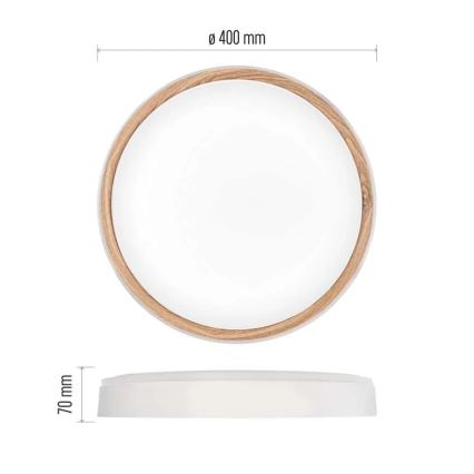 LED Stmívatelné stropní svítidlo ILVI LED/30W/230V 2700-6500K pr. 40 cm bílá/béžová + dálkové ovládání