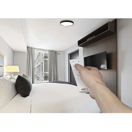 LED Stmívatelné stropní svítidlo ILVI LED/30W/230V 2700-6500K pr. 40 cm černá/béžová + dálkové ovládání